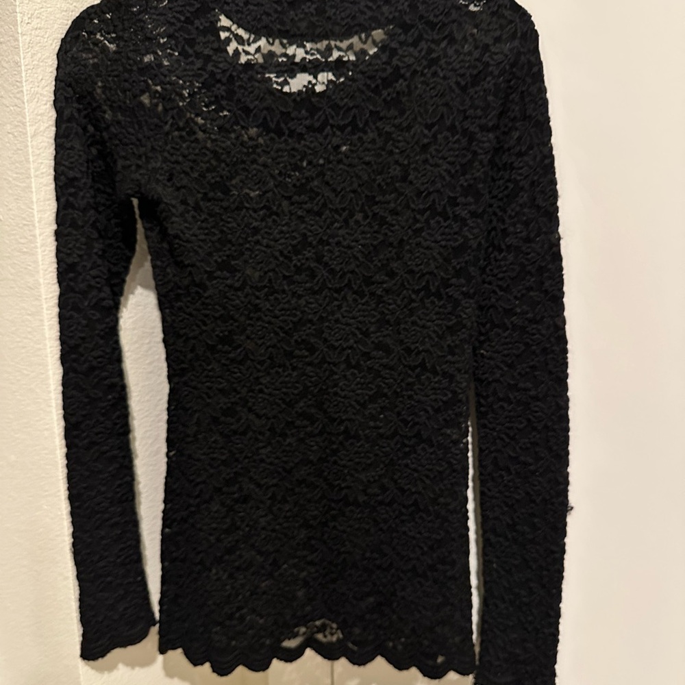 Pinkyotto: Black Lace Long Sleeve Top - Picture 2 of 3